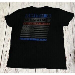Smith And Wesson T Shirt XL Black Graphic Company Logo American Made 1852 Flag